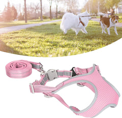 Dog Adjustable Harness, Dog Harness with Leash Soft Mesh Fabric Comfortable for Souvenir for Decorations for Pet for Gift (M Bust 51-61 Neck 43-51 Drawstring 150 * 2.0CM)