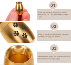 Zerodeko 2pcs Cremation Urn for Pets Stainless Steel Commemorative Casket Ash Storage Holder for Dogs Easy Maintenance Memorial for Pet Loss