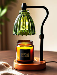 Green Candle Warmer Lamp, Dimmable Electric Warmer with Timer & Adjustable Height, Green Glass for Halloween, Fall and Christmas Decor, Modern, Vintage Boho Home Decor, Gifts for Women, Christmas Gift