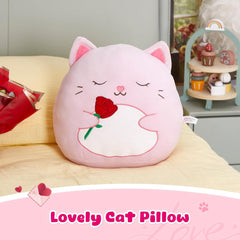 Athoinsu Cat Plush Pillow Soft Squishy Kitty Stuffed Animal Kawaii Toy Gifts for Kids Girls & Boys 12 Inch