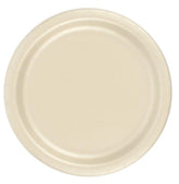 24 Plates 7" Paper Dessert Plates Wax Coated - Ivory