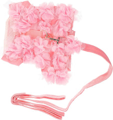 Adjustable Stereo Flower Dog Harness Breathable Chest Strap Pet Traction Rope for Small to Medium Dogs Puppies Summer Use Random Color