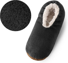 ELFJOY Mens Slipper Socks with Grippers Fuzzy House Slippers for Men Indoor Winter Warm Fleece Lined Sock Slippers