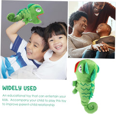 Lizard Hand Puppet Plush with Movable Mouth for Interactive Play Educational Fun and Parent Bonding for Home Kindergarten and Nursery Use