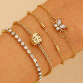 Chunky Gold Bracelet Stack Cuff Bangles for Women Trendy Non Tarnish Dainty Silver Chain Bracelet Layered Snake Chain Cuban Link Bracelet Pack for Women 2025