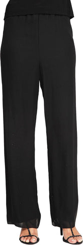 Alex Evenings Women's Wide Leg Chiffon Dress Pant for Mother of The Bride, Elegant Party Outfit (Plus Size)