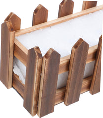 Milisten Wooden Flowerpot Planter Box for Artificial Flowers Foam Insert Outdoor Garden Decoration Rustic Wooden Fence Design for Patios and Balconies