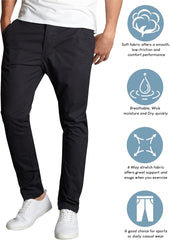 Men's Stretch Fit Cotton Twill Pants. Multiple Colors