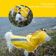 Dog Raincoat, Pet Rain Jacket, Adjustable Lightweight Hoodie Dog Raincoat with Reflective for Small Medium and Large Dogs Yellow (16)