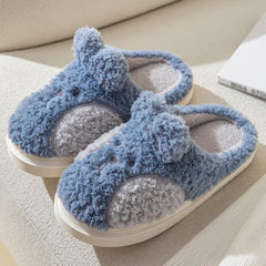 Shoes Keep Slippers Warm Winter Men Plush Slip On Home Flat Furry Open Couples Toe Men's Slipper Men's Slippers Blue