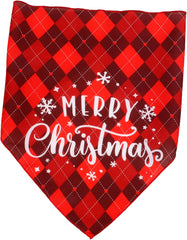 Didiseaon Soft Dog Scarf for Christmas Adorable Puppy Bandana Xmas Lattice Design Multi-use Pet Triangular Scarf for Parties Weddings and Holiday Celebrations
