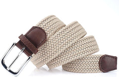 Braided Web Belt Elastic Woven Belt Stretch Belt Men Fabric Golf Belt Cloth Work Belt Casual Jeans Belt Hunting Pants Belt