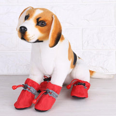 Dog Shoes Boots Socks for Small Medium Dogs Cats Winter Warm Soft Cotton Padded 4Pcs (06)