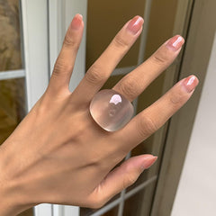 Candy Color Acrylic Plain Ring for Women Trendy Fashion Jewelry
