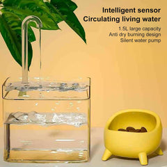 Cat Water Fountain, 1.5L Large Capacity Pet Drinking Fountain, Automatic Cat Feeding Watering Supplies, Dogs, Multiple Pets