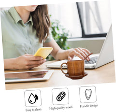 Wooden Coffee Cup Set Tea Milk Water Mug Construction Suitable for Occasions