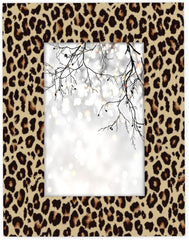 Picture Frames 4x6 for Wall Decor, Animal Leopard Print Brown Picture Frame with Stand Hanging Wood Photo Frame Collage for Table Top