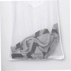 Sturdy Polyester Laundry Hamper Bag White Large Capacity Door Hanger Organizer for Dorm Bedroom Bathroom