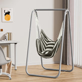 220Lbs Hammock Chair with Stand,Heavy-Duty Steel Hammock,Space Saving, Multi-Use Swing Chair for Outdoor Indoor(Without Pillow)