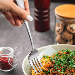 Forks Set of 6 Stainless Steel – Heavy Duty Polished Dinner and Cake Forks for Home, Restaurants, and Events