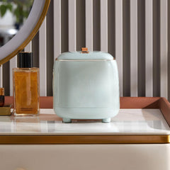 Small Trash Can with Lid, 6 Inch Press-Type Plastic Mini Trash Can with Handle, Waste Basket for Kitchen, Bathroom, Office, Desk, CarTrash