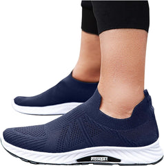 Hbeylia Men's Fashion Walking Sock Shoes Lightweight Breathable Mesh Blade Type Tennis Sneakers Fashion Running Shoes Comfortable Knit Slip On Gym Athletic Shoes Work Shoe for Men (Gray, 9)