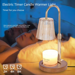 Electric Timer Candle Warmer Light,with Bracket Dimmable Candles Wax Glass Warmers Lamps for Jar Candles Burner No Flame Scented Melting Warming Lantern Adjustable Height(50W*4PCS) (2Pack-C)