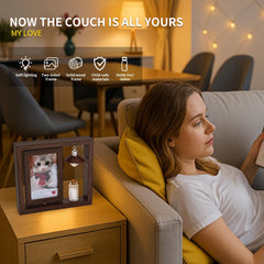 Pet Keepsakes for Dogs - Rotating Dog Memorial Photo Album with Pet Urn Necklace & Pet Hair Keepsake - Sympathy Gift for Dog Loss, Custom Picture Frame for Cats Remembrance