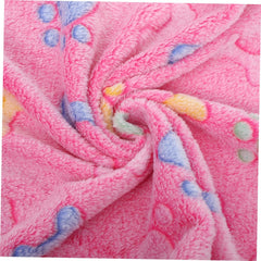 YARNOW Washable 3-Piece PET Blanket Set Soft Fleece Dog and Cat Blankets for Snug Comfort Cute Cartoon Design for Small Dogs and Cats for Bed and Couch