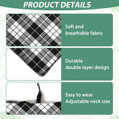 4 PCS Dog Bandana, Dog Bib, Triangular Double-Sided Adjustable, Pet Scarf Washable, Both Male and Female Pets Can Use (Red + Black and White + Yellow + Green)