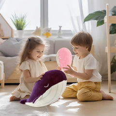 MUPI Whale Stuffed Animals Plush Pillow 4 Size Cute Soft Cotton Plushies Pillows Kawaii Blue Whale Toy Gifts for Kids Boys Girls Adults (Blue, 10 Inch)