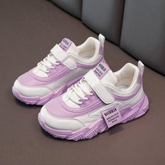 Kids Girl Fashion Sneaker Athletic Running Shoe Low Top Leather Casual Running Tennis Sneaker Walking Shoes (Purple, 11.5 Little Child)