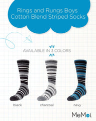 MeMoi Rings and Rungs Boys Cotton Blend Striped Socks