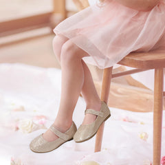 PANDANINJIA Girls Dress Shoes Toddler Flower Girl Kids Mary Jane Shoes Ballet Flats School Wedding Party Church Girls Shoes
