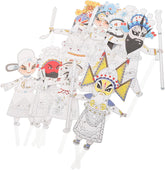 DOITOOL 8Pcs DIY Traditional Chinese Hand Puppet Kit Create Your Own Shadow Puppets for Activities Family Fun and Artistic Expression Educational Craft for Cultural Heritage
