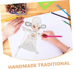 Operitacx 8Pcs Traditional Hand Puppet Making Kit for DIY Chinese Shadow Puppet Cultural Exploration for Classroom Learning and Social Engagement Activities