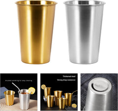 Portable Teas Coffees Milk Beer Mug Drinking Tumblers Stackable Water Cup Stainless Steels Drinking Cup for Restaurant