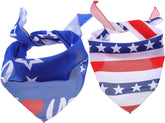 2Pcs American Flag Pattern Triangle Bandana for Dogs Cats of July Pet Scarf Holiday Themed Puppy Kitten Accessory Design Versatile Pet Dress Up