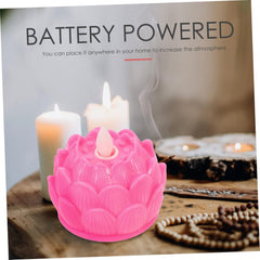 Uonlytech 6pcs Lotus Shaped Led Candle Light Buddha Lamp for Home Decor Creative Prayer Offering Ornament for Buddha Hall and Temple Decoration and Elegant Design