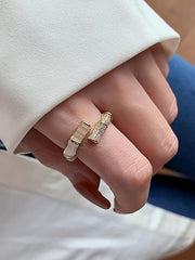 Luminous Openable Zirconia Ring, Women's Evening Accessory