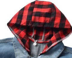 Joe Wenko Boys Girls Kids Hooded Denim Jacket Teens Jean Jacket with Hood