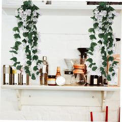 VICASKY Petals Faux Violet Hanging Flowers Artificial Vine for Wedding Home Decor White Green Simulation Plants for Table Settings and Craft Projects