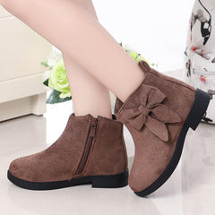 IWIHMIV Girls Ankle Boots Casual Low Heels Short Boots with Side Zipper Toddler Girls Ankle Boots Short Boots for Girls