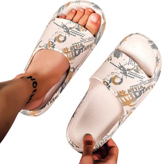 Men and Women Home Slippers Outdoor Slippers Nonslip Flip Flops Beach Shoes Slippers for Men Beige