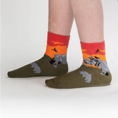 Sock It To Me, Boys Crew, Rhino, Zebra, & Giraffe Socks, (3-Pack)
