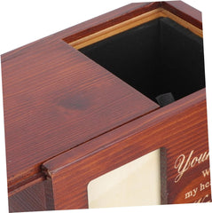 Pet Memorial Urn Cat Urn for Ashes Wooden Cinerary Box Pet Keepsake Photo Holder