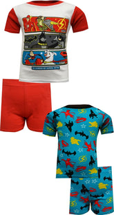 AME Sleepwear Boys DC Comics League of Super Pets Cotton Toddler 4 Piece Pajamas (4T) Blue