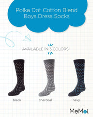MeMoi Polka Dot Cotton Blend Boys Dress Socks
