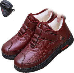 Women's Warm & Lightweight Adjustable Lace-up Winter Slip-on Shoes Boots Non-slip and Comfortable Thick 's Ankle Boots (5.5,Red)