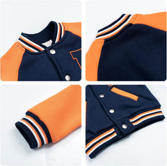 Volunboy Kids Baseball Jacket Varsity Letterman Coat Fall Winter Fleece Bomber Vintage Outerwear